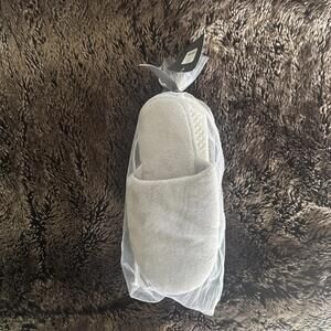 Restoration Hardware Luxury Plush Slippers Sz L Nickel Gray Unisex-NEW L